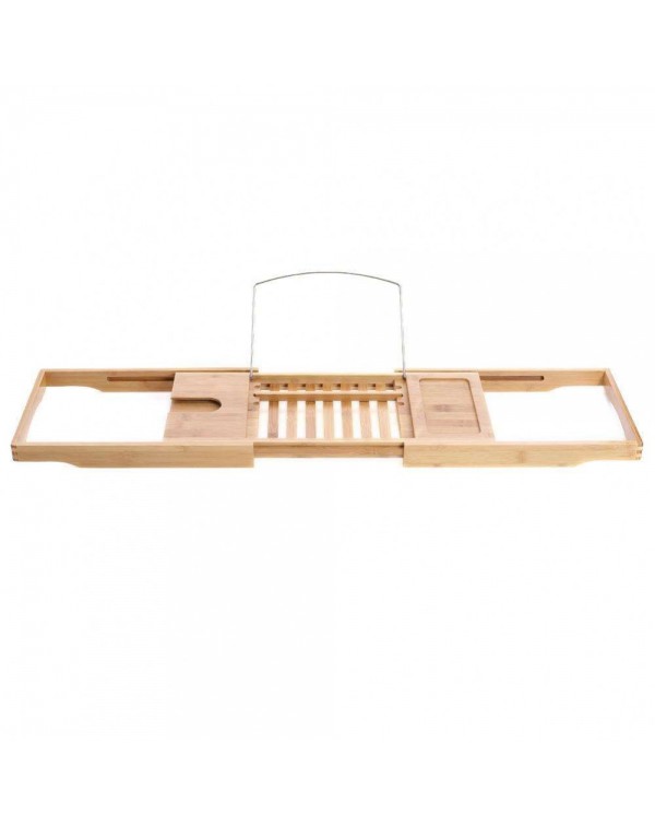 Luxury Bamboo Bath Bridge Tub Caddy Tray Rack Bathroom Shelf Holder Slim