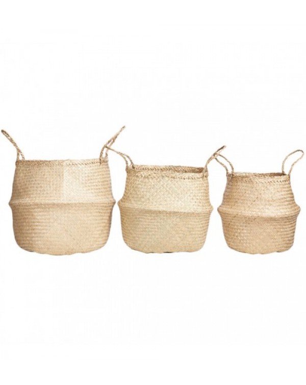 3 Piece Medina Foldable Seagrass Basket Set