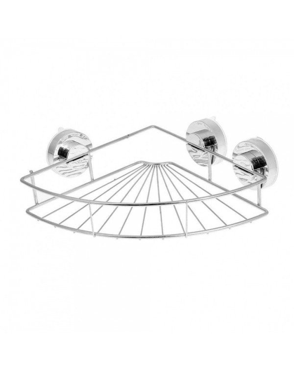Triangle Stainless Steel Vacuum Suction Cup Kitchen Bathroom Shelf Storage